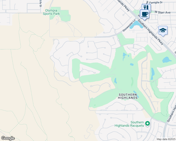 map of restaurants, bars, coffee shops, grocery stores, and more near Castle Oaks Court in Enterprise