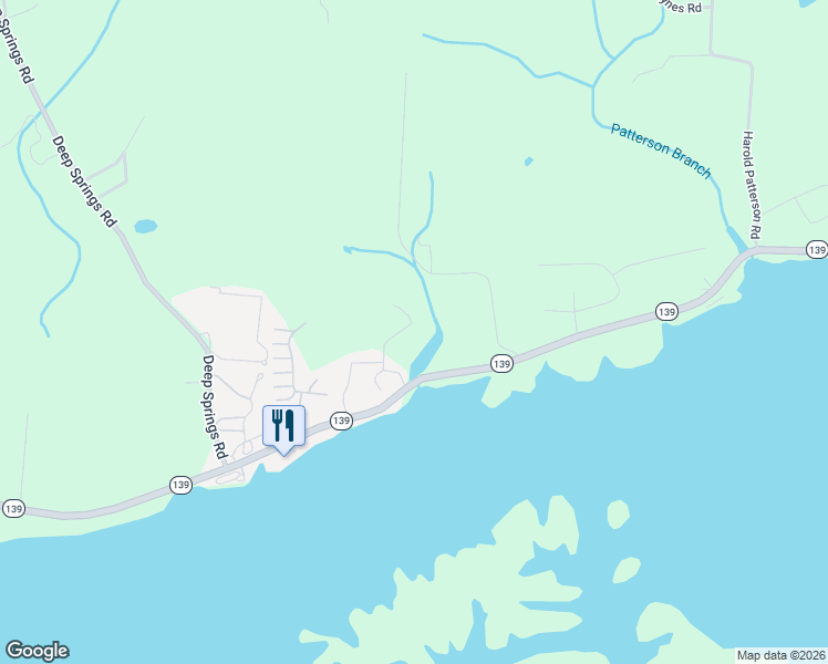 map of restaurants, bars, coffee shops, grocery stores, and more near 2038 Glenbrook Lane in Dandridge