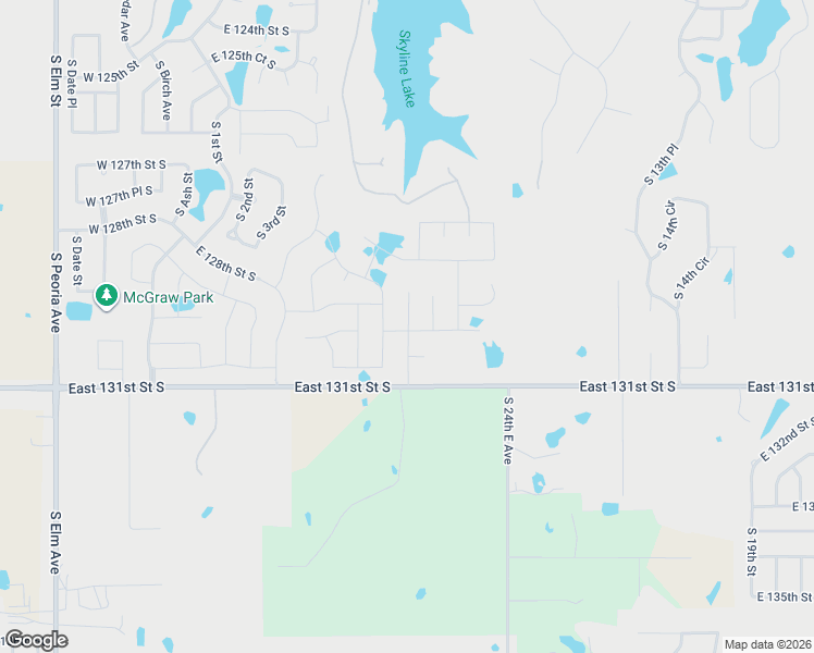map of restaurants, bars, coffee shops, grocery stores, and more near 12911 South 5th Place in Jenks