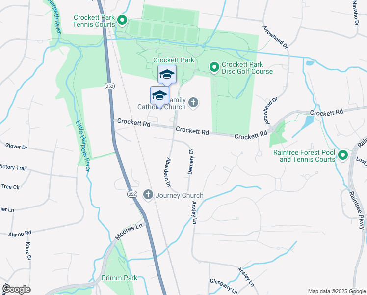 map of restaurants, bars, coffee shops, grocery stores, and more near 9113 Demery Court in Brentwood