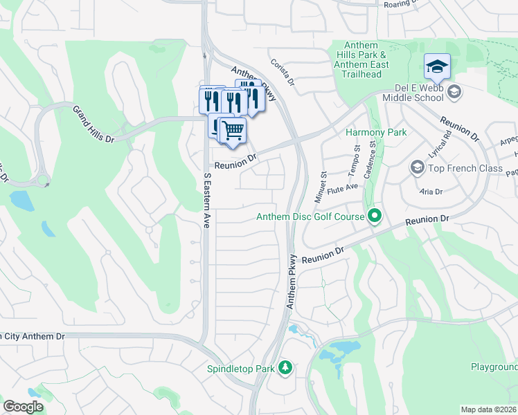 map of restaurants, bars, coffee shops, grocery stores, and more near 2539 Evansville Avenue in Henderson