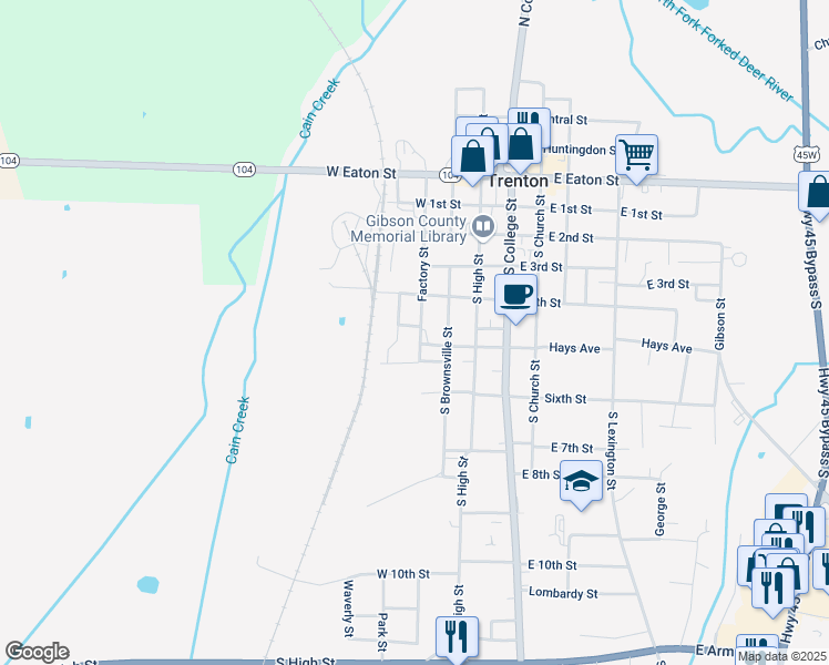 map of restaurants, bars, coffee shops, grocery stores, and more near 514 Factory Street in Trenton