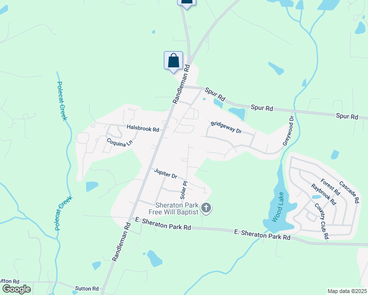 map of restaurants, bars, coffee shops, grocery stores, and more near 5302 Solar Place in Greensboro