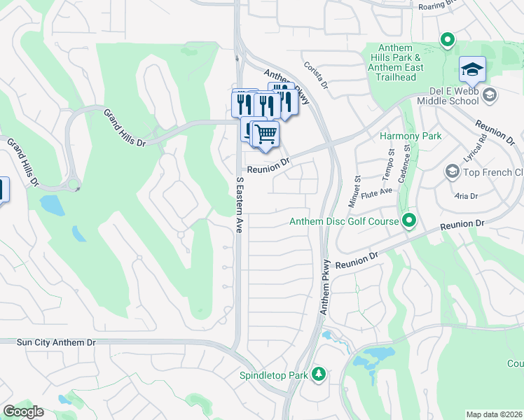 map of restaurants, bars, coffee shops, grocery stores, and more near 2578 Evansville Avenue in Henderson
