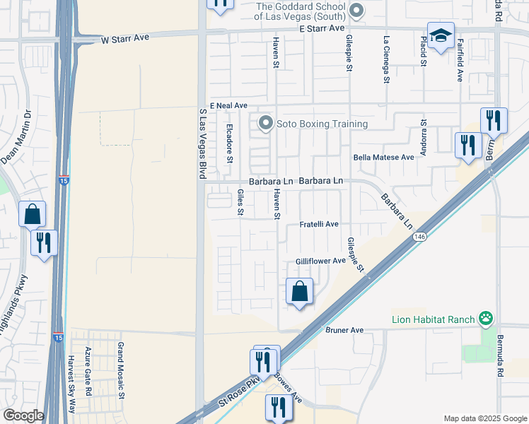map of restaurants, bars, coffee shops, grocery stores, and more near 11777 Red Water Court in Las Vegas