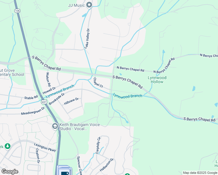 map of restaurants, bars, coffee shops, grocery stores, and more near 2009 Old South Berrys Chapel Road in Franklin