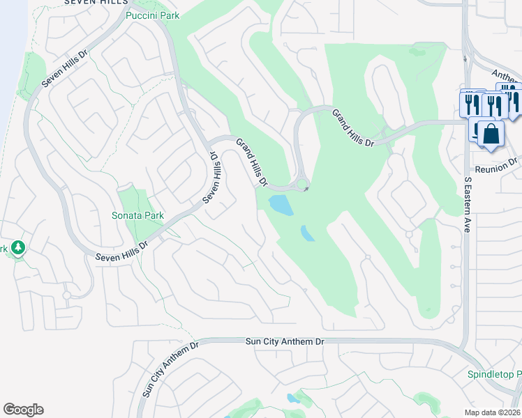 map of restaurants, bars, coffee shops, grocery stores, and more near 2878 Quartz Canyon Drive in Henderson