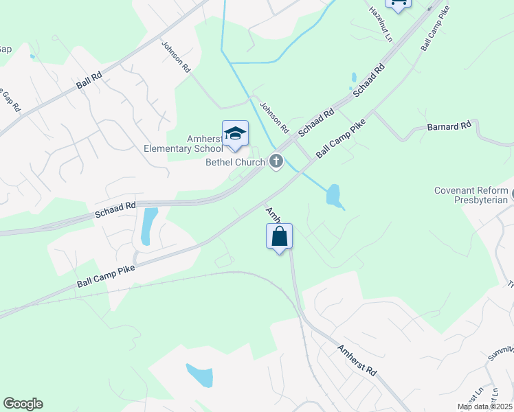 map of restaurants, bars, coffee shops, grocery stores, and more near 7205 Ball Camp Pike in Knoxville