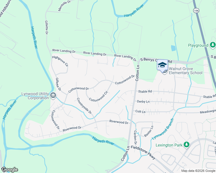 map of restaurants, bars, coffee shops, grocery stores, and more near 104 Cottonwood Circle in Franklin