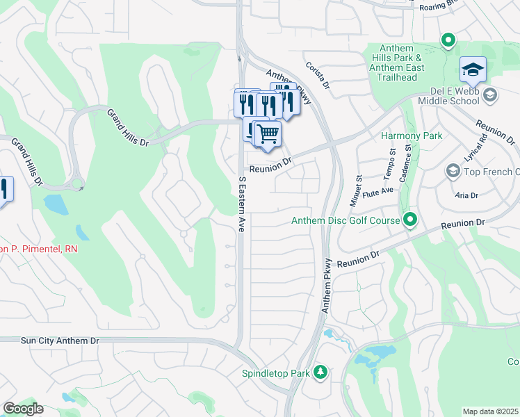 map of restaurants, bars, coffee shops, grocery stores, and more near 2582 Evansville Avenue in Henderson