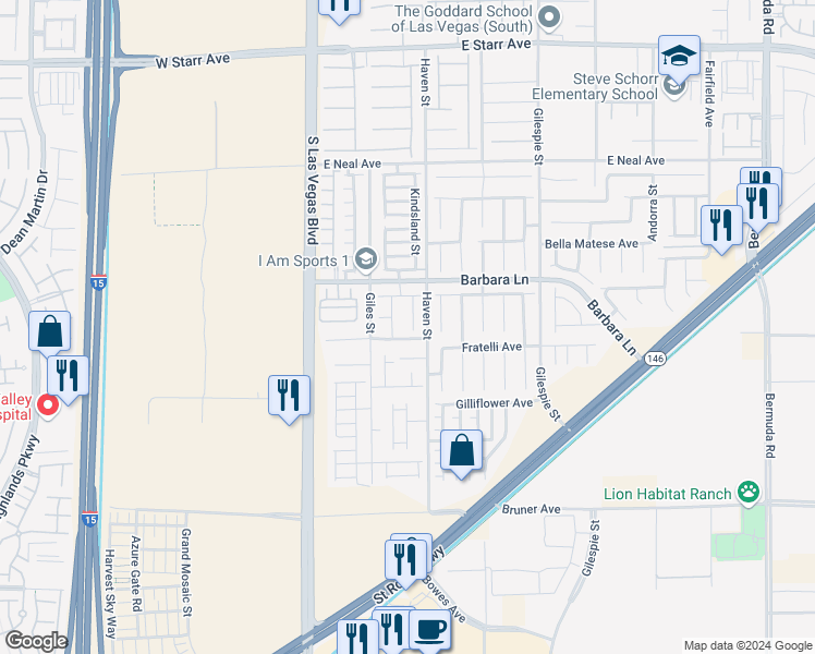 map of restaurants, bars, coffee shops, grocery stores, and more near 11777 Red Water Court in Las Vegas