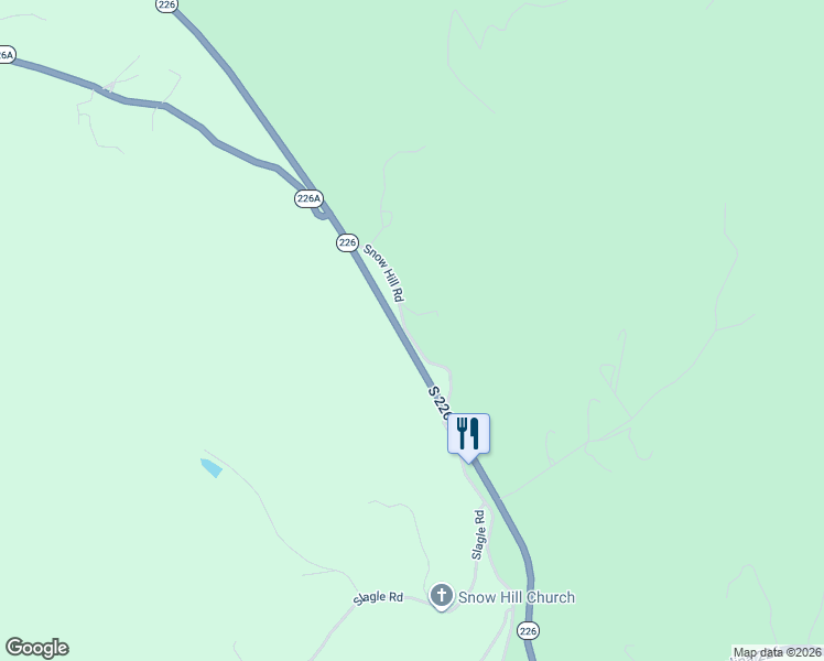 map of restaurants, bars, coffee shops, grocery stores, and more near 253 Snow Hill Road in Bakersville
