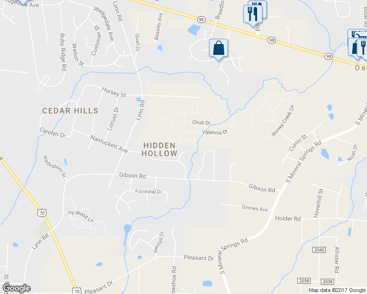 map of restaurants, bars, coffee shops, grocery stores, and more near 9 Larch Court in Durham
