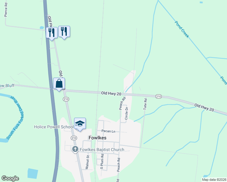 map of restaurants, bars, coffee shops, grocery stores, and more near 494 Tennessee 210 in Dyersburg