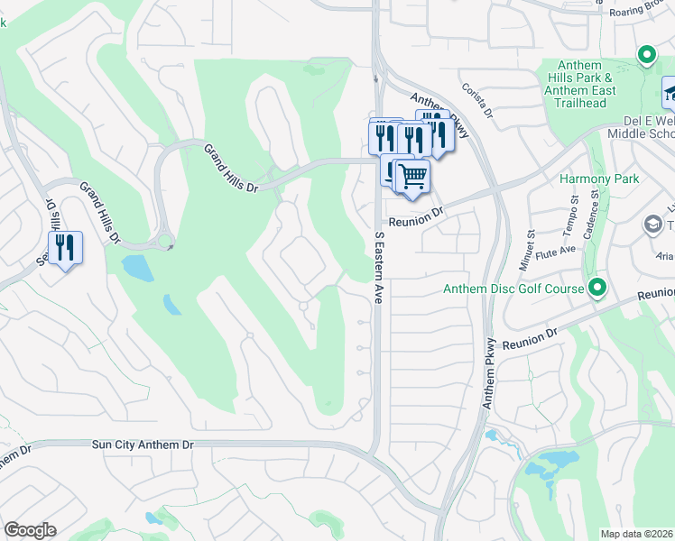 map of restaurants, bars, coffee shops, grocery stores, and more near 2648 Mirabella Street in Henderson