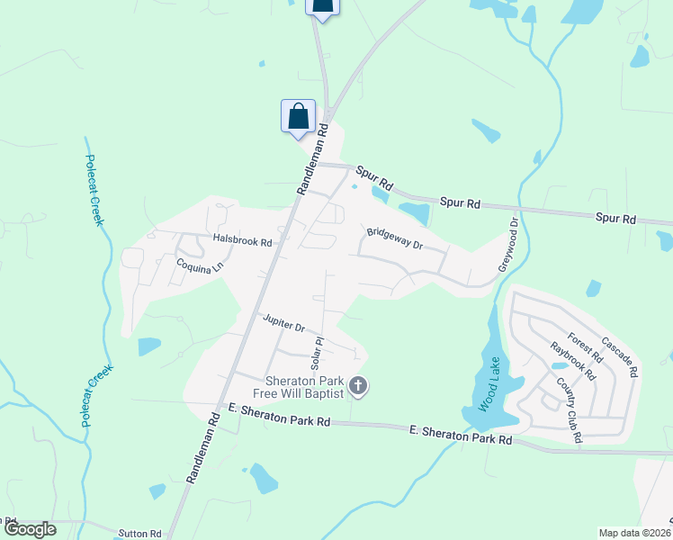 map of restaurants, bars, coffee shops, grocery stores, and more near 5300 Solar Place in Greensboro