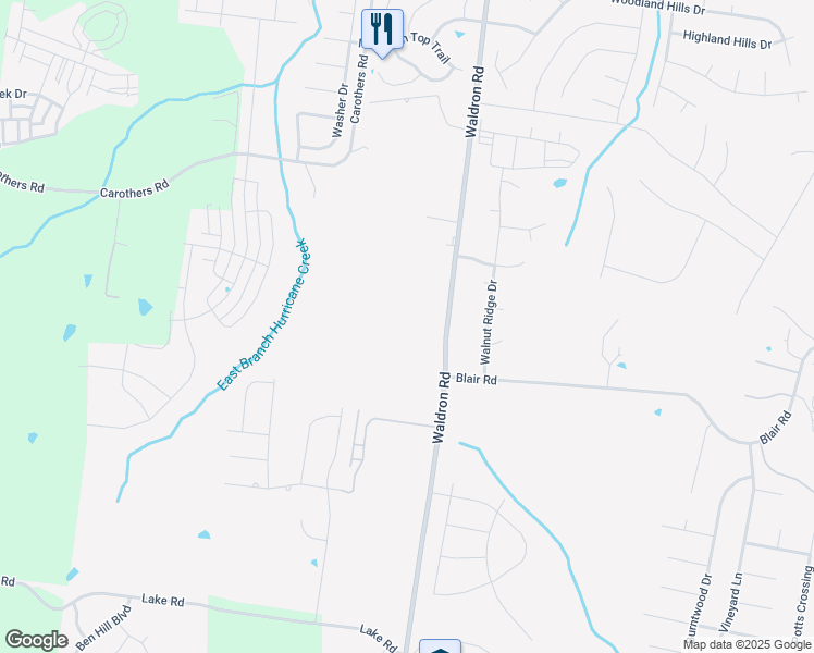 map of restaurants, bars, coffee shops, grocery stores, and more near 774 Waldron Road in La Vergne