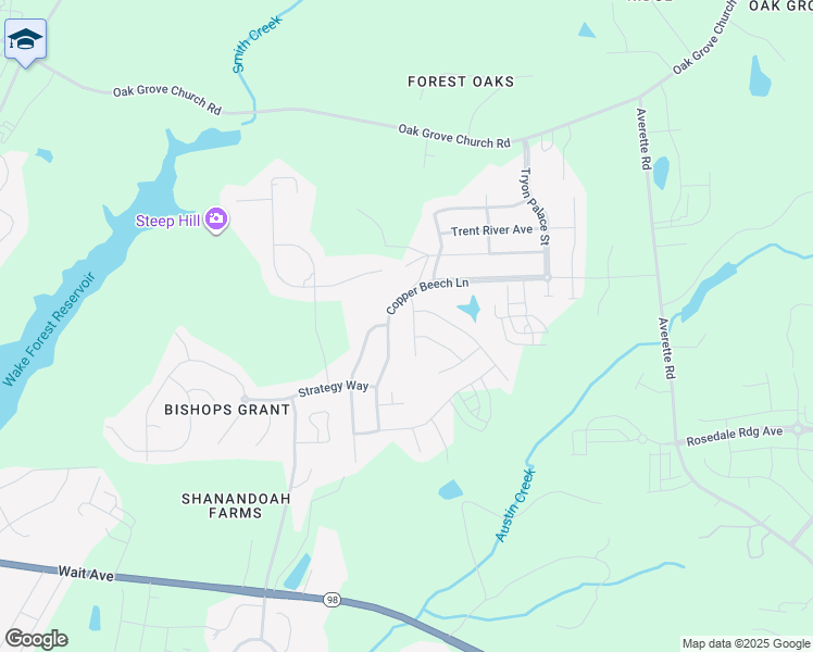 map of restaurants, bars, coffee shops, grocery stores, and more near 621 Dixon House Court in Wake Forest