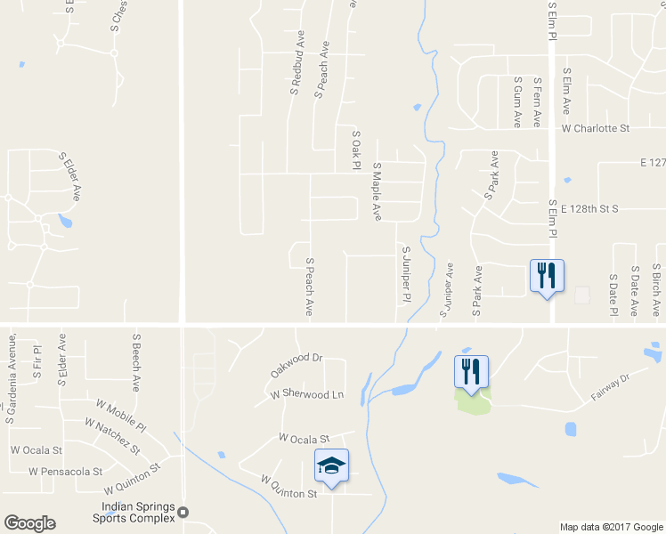 map of restaurants, bars, coffee shops, grocery stores, and more near 12912 South 152nd East Avenue in Broken Arrow