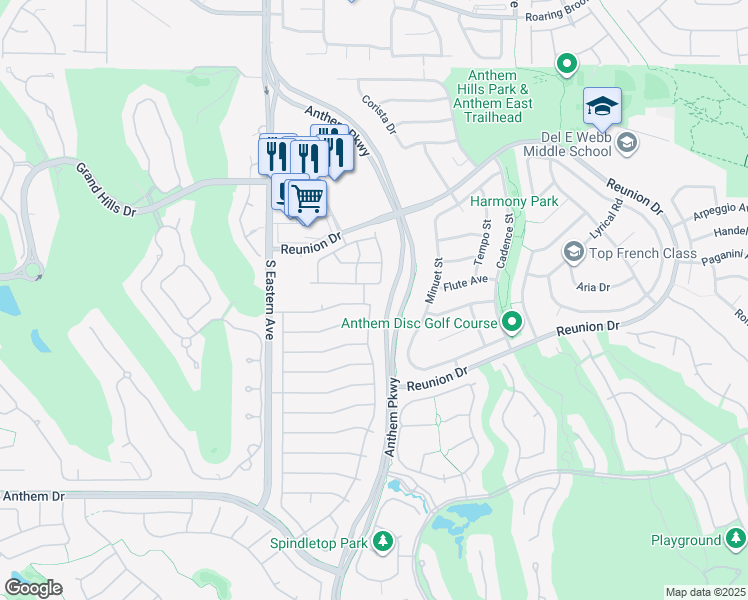 map of restaurants, bars, coffee shops, grocery stores, and more near 2516 Evansville Avenue in Henderson