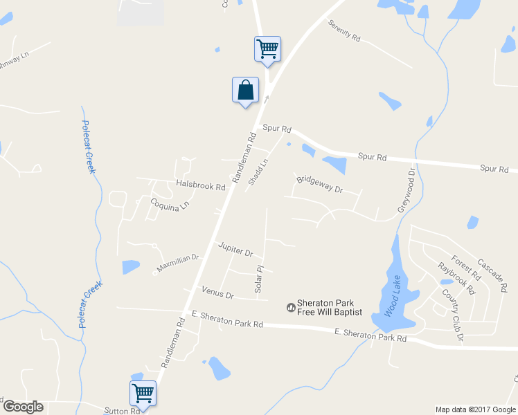 map of restaurants, bars, coffee shops, grocery stores, and more near 5300 Solar Place in Greensboro