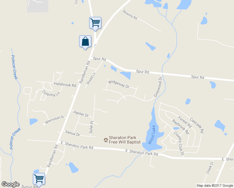 map of restaurants, bars, coffee shops, grocery stores, and more near 5505 Bridgeview Drive in Greensboro