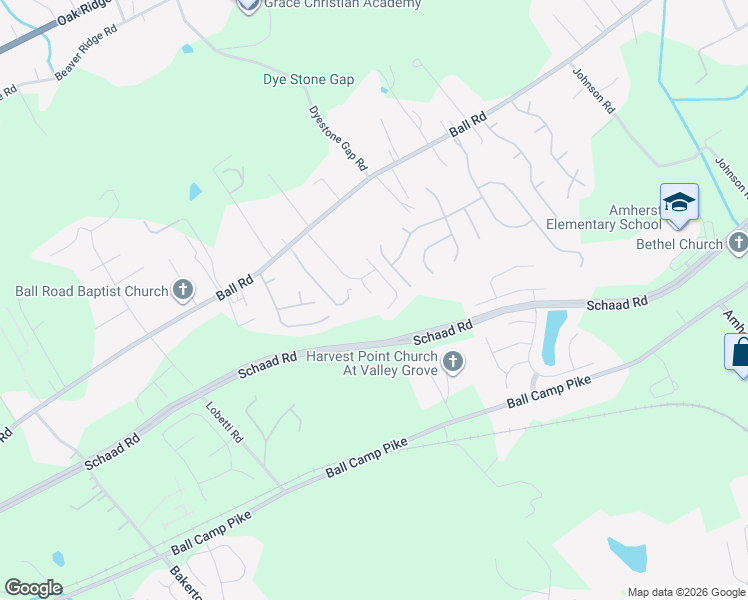 map of restaurants, bars, coffee shops, grocery stores, and more near 3201 Gaslight Lane in Knoxville