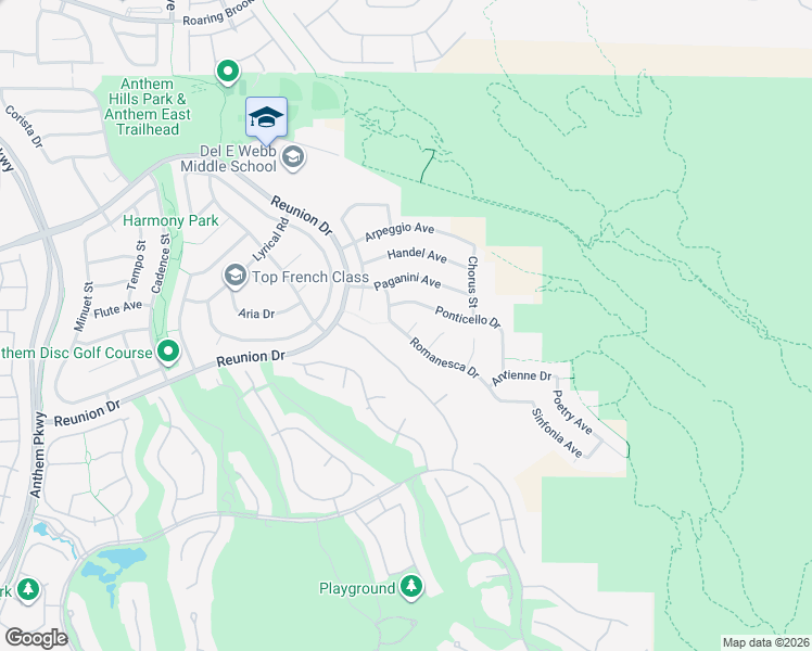 map of restaurants, bars, coffee shops, grocery stores, and more near 1381 Romanesca Drive in Henderson