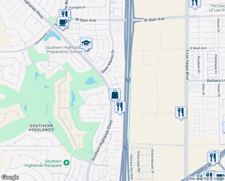 map of restaurants, bars, coffee shops, grocery stores, and more near 11749 Hugana Place in Las Vegas