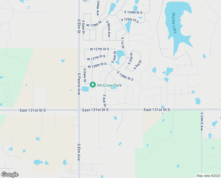 map of restaurants, bars, coffee shops, grocery stores, and more near 12918 South 1st Street in Jenks
