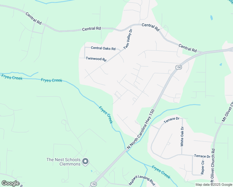 map of restaurants, bars, coffee shops, grocery stores, and more near 212 Bruce Street in Clemmons
