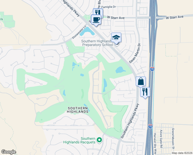 map of restaurants, bars, coffee shops, grocery stores, and more near 3844 Glasgow Green Drive in Las Vegas