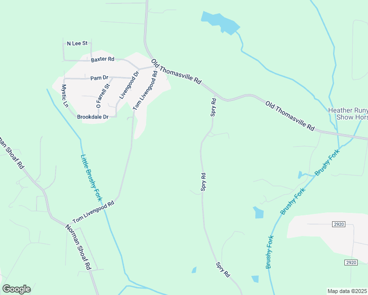map of restaurants, bars, coffee shops, grocery stores, and more near 1657 Spry Road in Winston-Salem