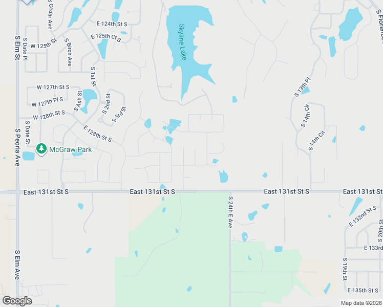 map of restaurants, bars, coffee shops, grocery stores, and more near 12914 South 6th Place in Jenks