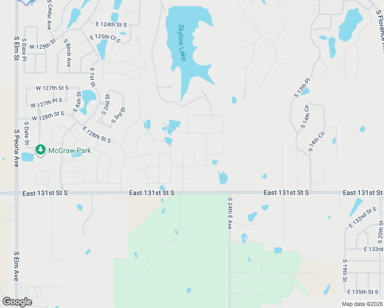 map of restaurants, bars, coffee shops, grocery stores, and more near 12914 South 6th Place in Jenks