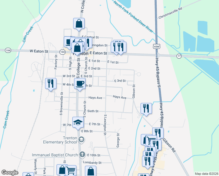 map of restaurants, bars, coffee shops, grocery stores, and more near 309 Hays Avenue in Trenton