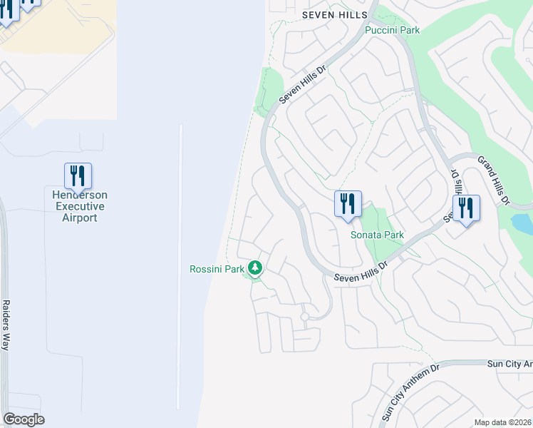 map of restaurants, bars, coffee shops, grocery stores, and more near 1461 Dragon Rock Drive in Henderson