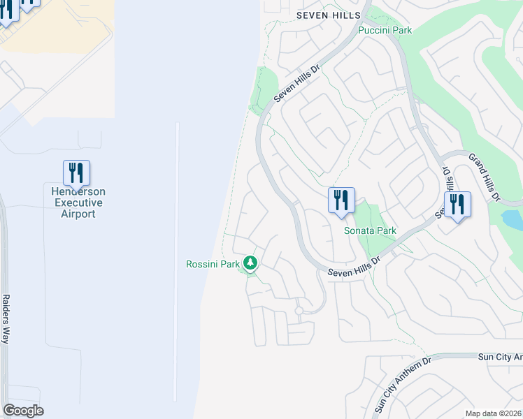 map of restaurants, bars, coffee shops, grocery stores, and more near 1461 Dragon Rock Drive in Henderson