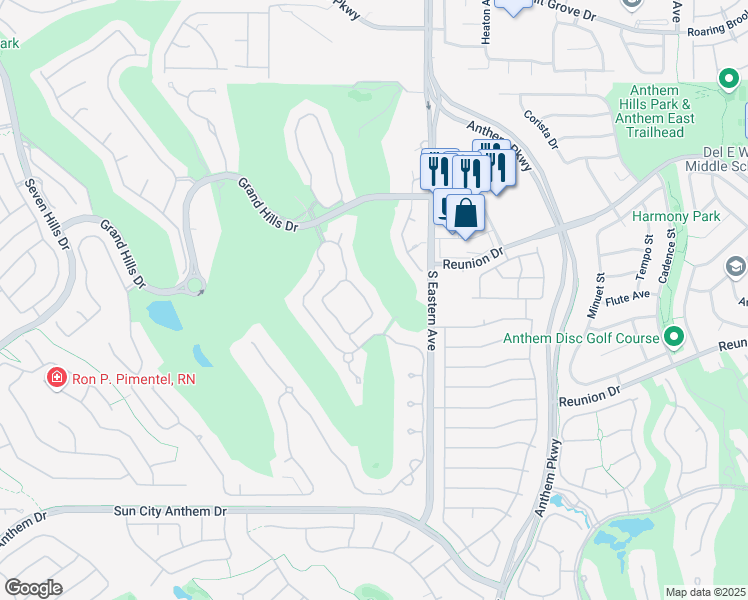 map of restaurants, bars, coffee shops, grocery stores, and more near 2660 Mirabella Street in Henderson