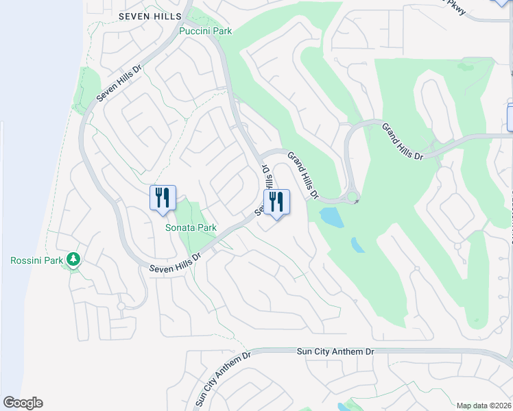 map of restaurants, bars, coffee shops, grocery stores, and more near 2940 Cimini Court in Henderson