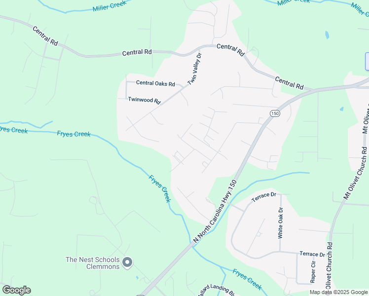 map of restaurants, bars, coffee shops, grocery stores, and more near 212 Bruce Street in Clemmons