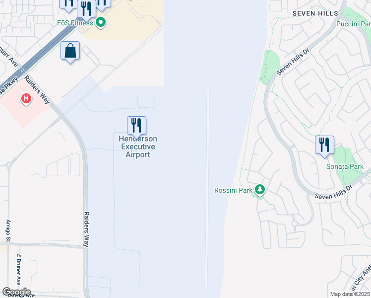 map of restaurants, bars, coffee shops, grocery stores, and more near 3500 Executive Terminal Dr in Henderson
