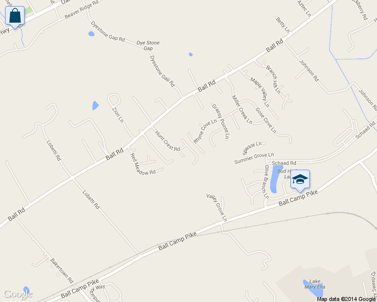 map of restaurants, bars, coffee shops, grocery stores, and more near 3161 Champions Trail Lane in Knoxville