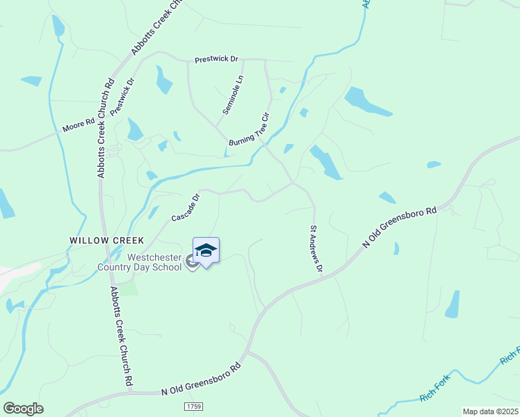 map of restaurants, bars, coffee shops, grocery stores, and more near 310 Cascade Drive in High Point