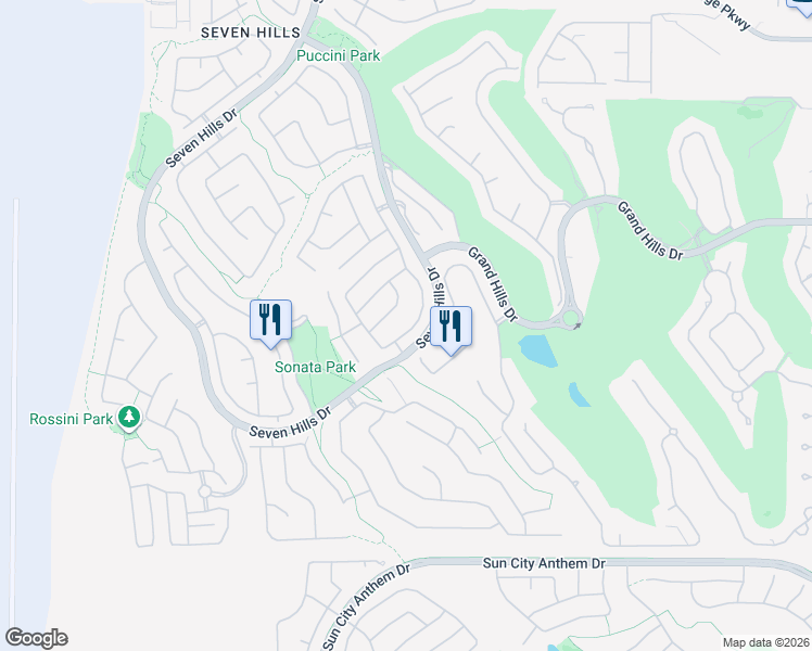map of restaurants, bars, coffee shops, grocery stores, and more near 1319 Autumn Wind Way in Henderson
