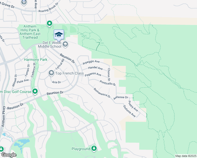 map of restaurants, bars, coffee shops, grocery stores, and more near 2150 Ponticello Drive in Henderson