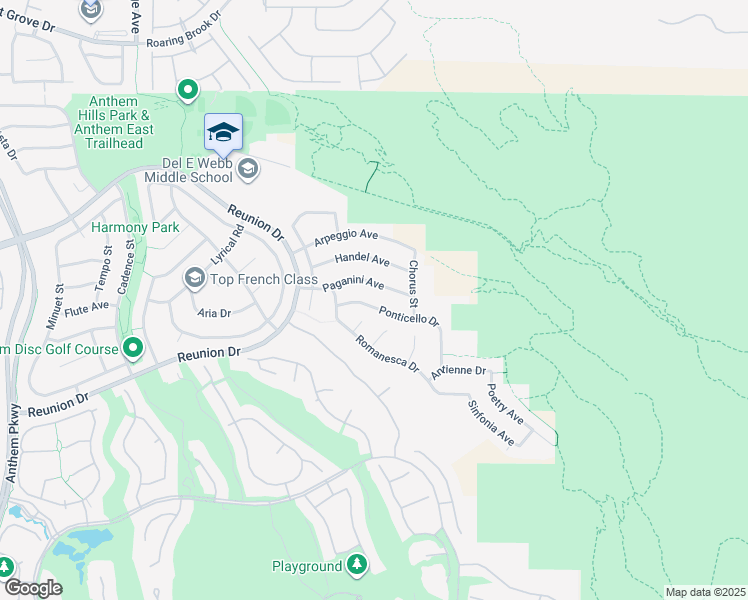 map of restaurants, bars, coffee shops, grocery stores, and more near 2150 Ponticello Drive in Henderson
