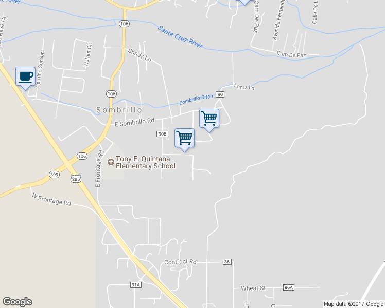 map of restaurants, bars, coffee shops, grocery stores, and more near 26 Lumbre Del Sol in Española