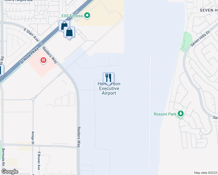 map of restaurants, bars, coffee shops, grocery stores, and more near 3500 Executive Terminal Drive in Henderson