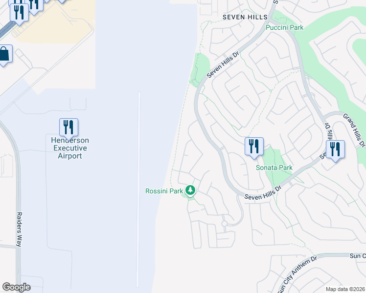 map of restaurants, bars, coffee shops, grocery stores, and more near 1397 Morning Crescent Street in Henderson